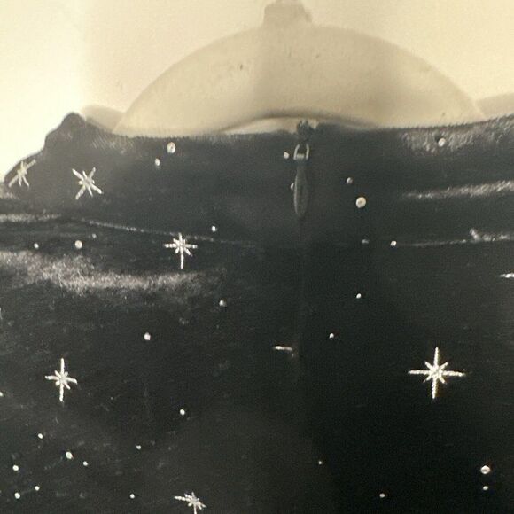 Cider Velvet Star Pattern Bell Sleeve Top Women’s M Black Festival Witchy Boho - Picture 5 of 10